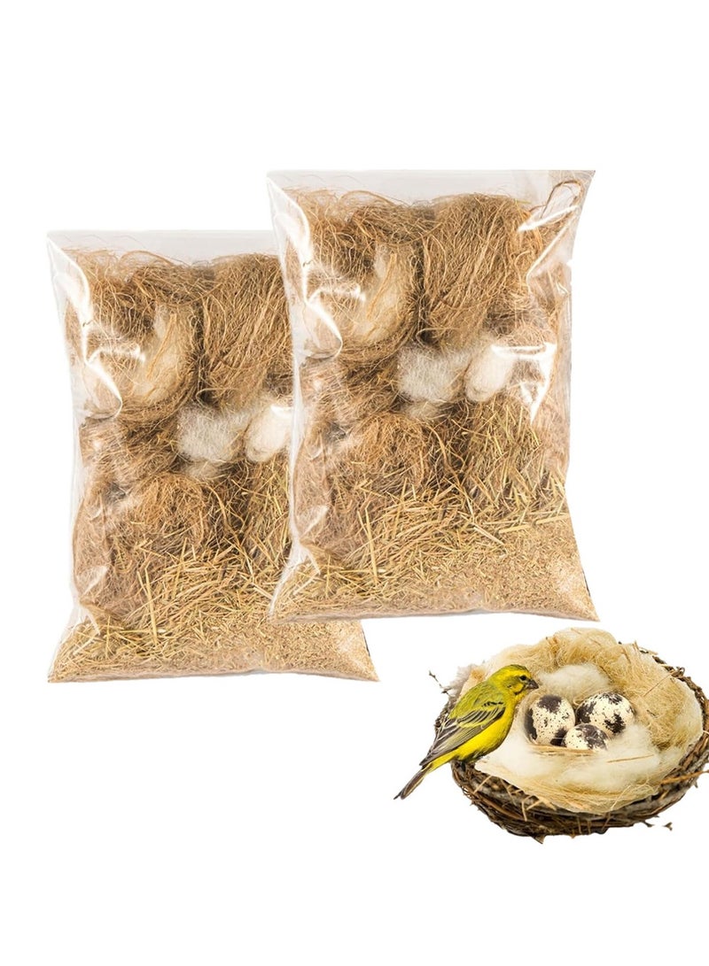 2 حزمة من مواد التعشيش - عش الطيور الطنان الفراش مواد التعشيش مواد مختلطة الكناري فينشي مواد التعشيش قفص ، حديقة ، جذع شجرة مع الببغاء طويل الذيل مواد التعشيش ( 80 جرام ) - Image 1